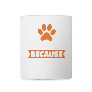 Dog Trainer Dog School Dog Sports - Contrasting Mug - white/yellow - Front