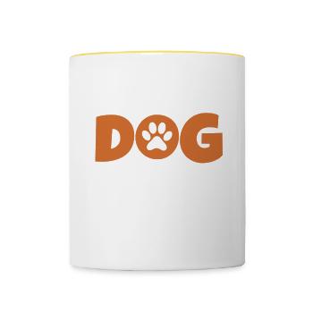 Dresseur de chiens École de chiens Sports canins - Mug contrasté - blanc/jaune - Devant