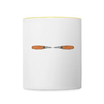Wood Shining Wood Carving - Contrasting Mug - white/yellow - Front