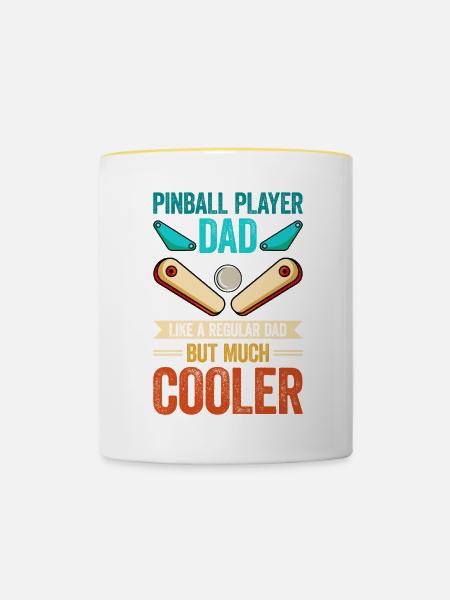 Pinball Maschine Flipper Maschine - Tasse zweifarbig - Weiß/Gelb