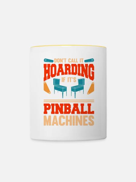 Pinball Maschine Flipper Maschine - Tasse zweifarbig - Weiß/Gelb