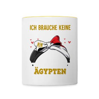 Ägypten - Tasse zweifarbig - Weiß/Gelb - Vorne