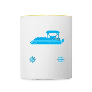Bateau Ponton Bateau Capitaine de Bateau - Mug contrasté - blanc/jaune - Devant