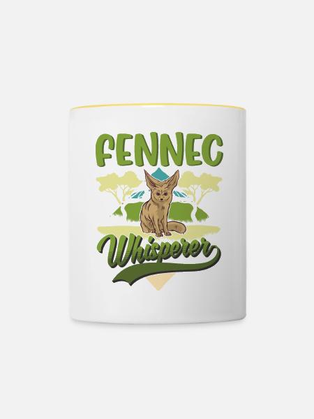 Fennek Flüsterer Fennec Wüstenfuchs - Tasse zweifarbig - Weiß/Gelb