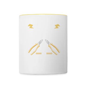 Elektriker Im Ruhestand Geschenk Elektriker - Tasse zweifarbig - Weiß/Gelb - Vorne