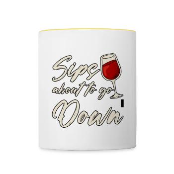 Sips sur le point de descendre 2 - Mug contrasté - blanc/jaune - Devant