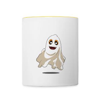 Halloween Kürbis Halloween Geist - Tasse zweifarbig - Weiß/Gelb - Vorne