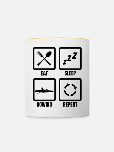 Ruderer Routine - Tasse zweifarbig - Weiß/Gelb