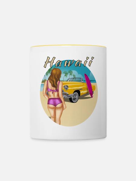 HAWAII - Tasse zweifarbig - Weiß/Gelb