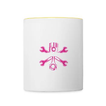 Mécanicien Cadeau Mécanicien - Mug contrasté - blanc/jaune - Devant