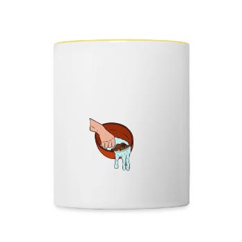 Orpaillage Recherche d’or - Mug contrasté - blanc/jaune - Devant