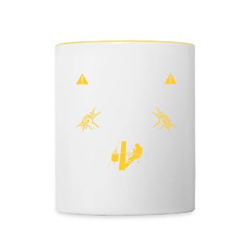 Elektriker Geschenk - Tasse zweifarbig - Weiß/Gelb - Vorne