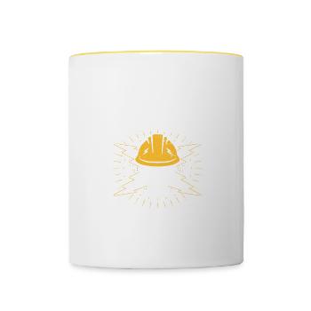 Elektriker Geschenk - Tasse zweifarbig - Weiß/Gelb - Vorne
