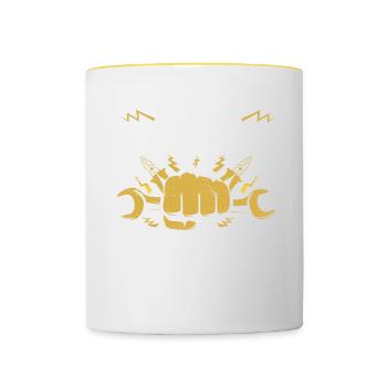 Elektriker Geschenk - Tasse zweifarbig - Weiß/Gelb - Vorne