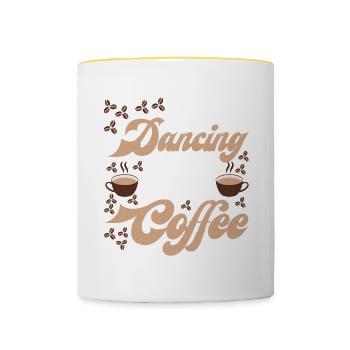 I Love Dancing And Coffee - Contrasting Mug - white/yellow - Front