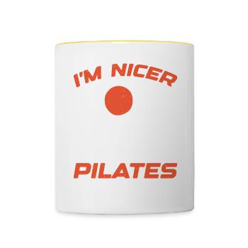 I'm Nicer After Pilates 2 - Tasse zweifarbig - Weiß/Gelb - Vorne