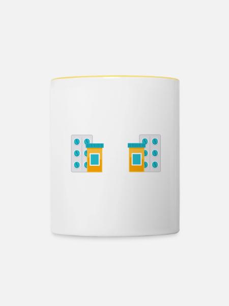 Apotheker Geschenk Apotheke - Tasse zweifarbig - Weiß/Gelb
