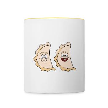 Pierogi Recipe Polish Pierogi - Contrasting Mug - white/yellow - Front