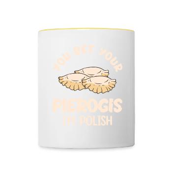Pierogi Recipe Polish Pierogi - Contrasting Mug - white/yellow - Front