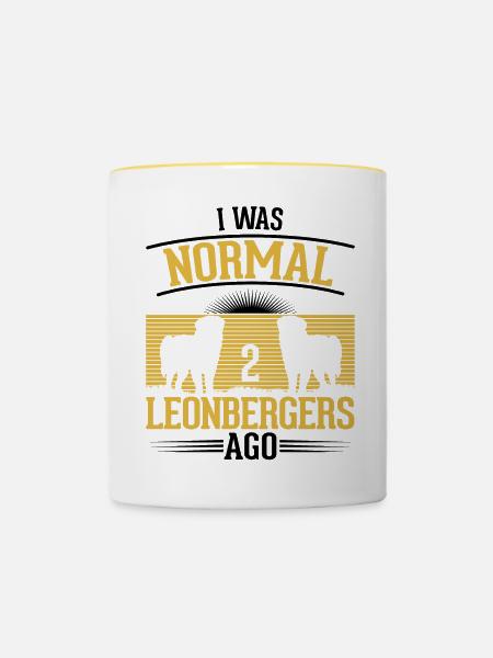 Leonberger Geschenk - Tasse zweifarbig - Weiß/Gelb