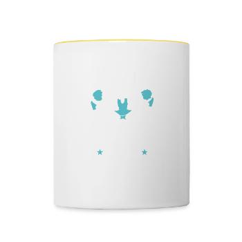 Pom-pom girl Cheerleading Cheerleading Papa - Mug contrasté - blanc/jaune - Devant