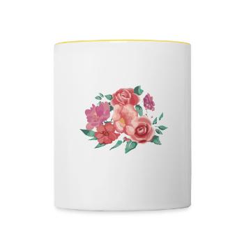 Cadeau de fleuriste, Designer Floral disant, fleuriste - Mug contrasté - blanc/jaune - Devant