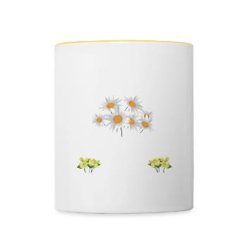 Cadeau de fleuriste, Designer Floral disant, fleuriste - Mug contrasté - blanc/jaune - Devant