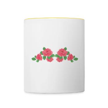 Cadeau de fleuriste, Designer Floral disant, fleuriste - Mug contrasté - blanc/jaune - Devant