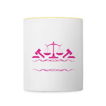 Lawyer Gift Law School Student Humor Lawyer - Contrasting Mug - white/yellow - Front