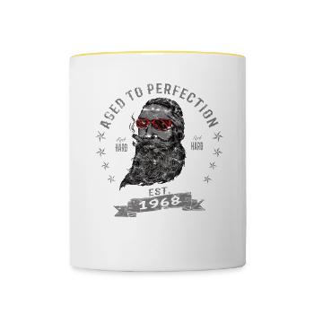 1968 Birthday Aged to perfection Old Man - Contrasting Mug - white/yellow - Front