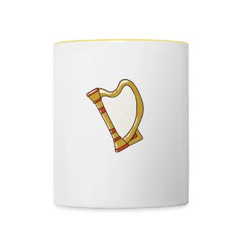 Harfenspieler Harfe Musik Harfenist - Tasse zweifarbig - Weiß/Gelb - Vorne