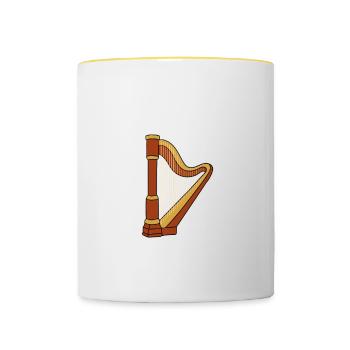 Harfenspieler Harfe Musik Harfenist - Tasse zweifarbig - Weiß/Gelb - Vorne
