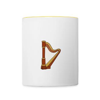 Harfenspieler Harfe Musik Harfenist - Tasse zweifarbig - Weiß/Gelb - Vorne