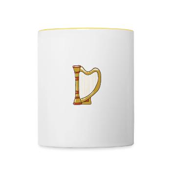 Harfenspieler Harfe Musik Harfenist - Tasse zweifarbig - Weiß/Gelb - Vorne