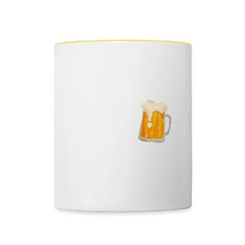 This Rehabilitation Nutritionist Needs Beer - Contrasting Mug - white/yellow - Front