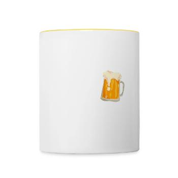 Cette nutritionniste survivante du cancer a besoin de bière - Mug contrasté - blanc/jaune - Devant