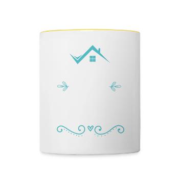 Cadeau d’agent immobilier pour agent immobilier - Mug contrasté - blanc/jaune - Devant