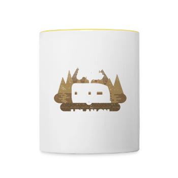 Camping Cadeau Campfire Nature Camper - Mug contrasté - blanc/jaune - Devant