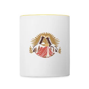 Camping Cadeau Campfire Nature Camper - Mug contrasté - blanc/jaune - Devant