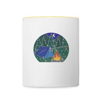 Camping Cadeau Campfire Nature Camper - Mug contrasté - blanc/jaune - Devant