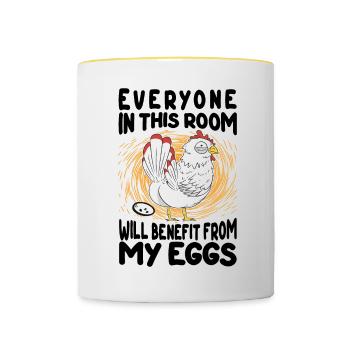 Take Advantage of My Eggs - Breakfast Egg - Contrasting Mug - white/yellow - Front