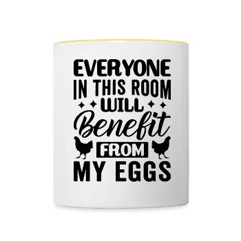 Take Advantage of My Eggs - Breakfast Egg - Contrasting Mug - white/yellow - Front