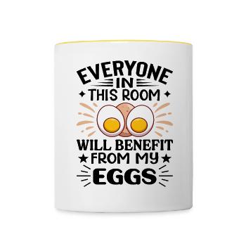 Take Advantage of My Eggs - Breakfast Egg - Contrasting Mug - white/yellow - Front