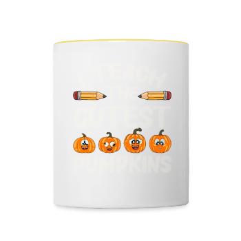 Funny Teacher Halloween Gifts - Contrasting Mug - white/yellow - Front