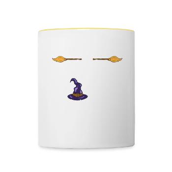 Funny Teacher Halloween Gifts - Contrasting Mug - white/yellow - Front