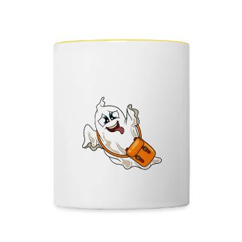 Lustige Lehrer Halloween Geschenke - Tasse zweifarbig - Weiß/Gelb - Vorne