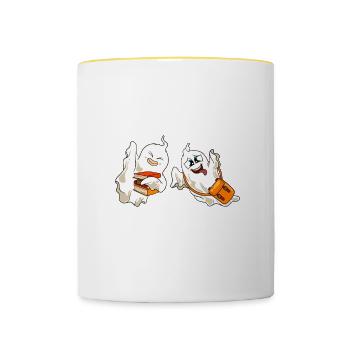 Funny Teacher Halloween Gifts - Contrasting Mug - white/yellow - Front