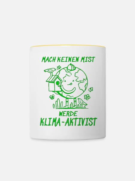 WERDE KLIMAAKTIVIST - Tasse zweifarbig - Weiß/Gelb