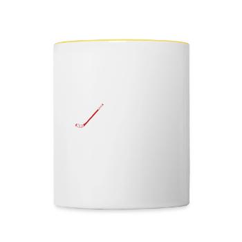 Ice Hockey Saying for Ice Hockey Players - Contrasting Mug - white/yellow - Front