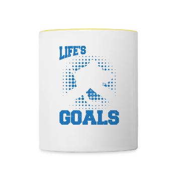 Eishockey Spruch für Eishockeyspieler - Tasse zweifarbig - Weiß/Gelb - Vorne